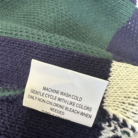 Modcloth Cardigan Women 2X Simply Snuggly Blue Green Plaid Open Front Preppy - Picture 13 of 13